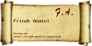 Frindt Anatol névjegykártya